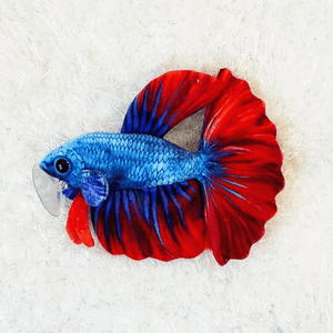 GreenPleco Red/Blue Betta Plushie - 6"