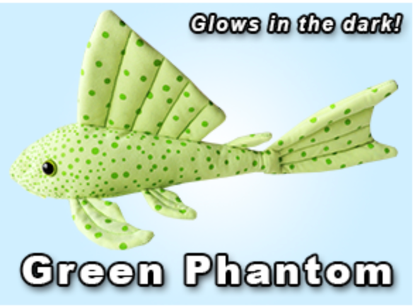 GreenPleco Green Phantom Pleco Plushie (Glows in the Dark)