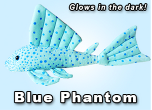 GreenPleco Blue Phantom Pleco Plushie (Glows in the Dark)